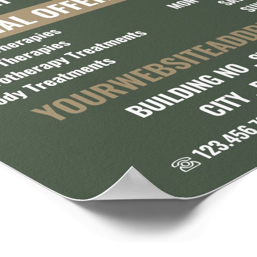 Massage-Logo, Massagetherapie, Massage-Raum Poster (Ecke)