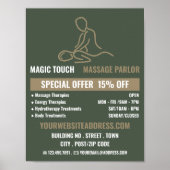 Massage-Logo, Massagetherapie, Massage-Raum Poster (Vorne)