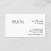 Massage: Massage-Therapeut Visitenkarte (Rückseite)