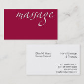 Massage: Massagetherapeut Visitenkarte (Vorne/Hinten)