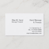 Massage: Massagetherapeut Visitenkarte (Rückseite)