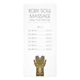 Massage Praxis Henna Mehndi Preisliste Rack Card Werbekarte
