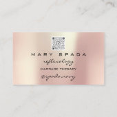 Massage Reflexologie Glitzer Hände Rose Gold QRCOD Visitenkarte (Rückseite)