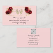 Massage Reflexologie Glitzer Hands Gold QRCode Pin Visitenkarte (Vorne/Hinten)