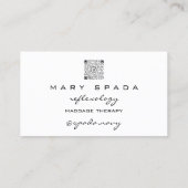 Massage Reflexologie Glitzer Hands WhiteGold QRCOD Visitenkarte (Rückseite)