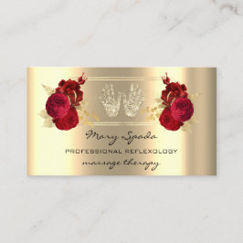 Massage Reflexologie Reiki Hands Frane Gold QR Cod Visitenkarte