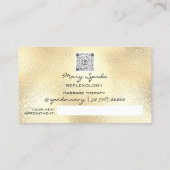 Massage Reflexologie Reiki Hands Gold QRCode Wreat Visitenkarte (Rückseite)