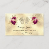 Massage Reflexologie Reiki Hands Gold QRCode Wreat Visitenkarte (Vorderseite)