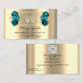 Massage Reflexologie Reiki Hands Imitate Gold QR A Visitenkarte (Vorne/Hinten)
