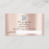 Massage Reflexologie Reiki Hands Rose Gold QR Code Visitenkarte (Rückseite)