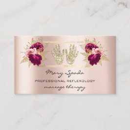 Massage Reflexologie Reiki Hands Rose Gold QR Code Visitenkarte