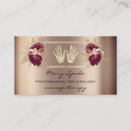 Massage Reflexologie Reiki Hands Rose Gold QR Logo Visitenkarte