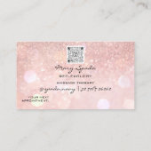 Massage Reflexologie Reiki Hands Rose Gold QR Logo Visitenkarte (Rückseite)