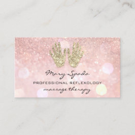 Massage Reflexologie Reiki Hands Rose Gold QR Logo Visitenkarte