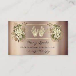 Massage Reflexologie Reiki Hands Rose Gold QRFlora Visitenkarte