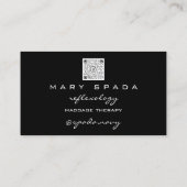 Massage Reflexology Glitzer Hands Black Gold QR Visitenkarte (Rückseite)