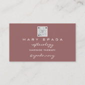 Massage Reflexology Glitzer Hands Gold QRCode Rose Visitenkarte (Rückseite)