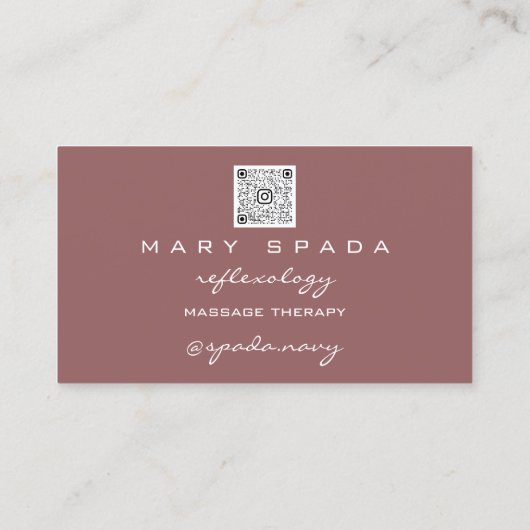 Massage Reflexology Glitzer Hands Gold QRCode Rose Visitenkarte (Rückseite)