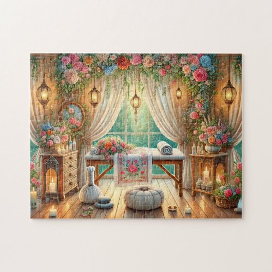 Massage Retreat Bloom & Balance Spa Garden View Puzzle (Horizontal)