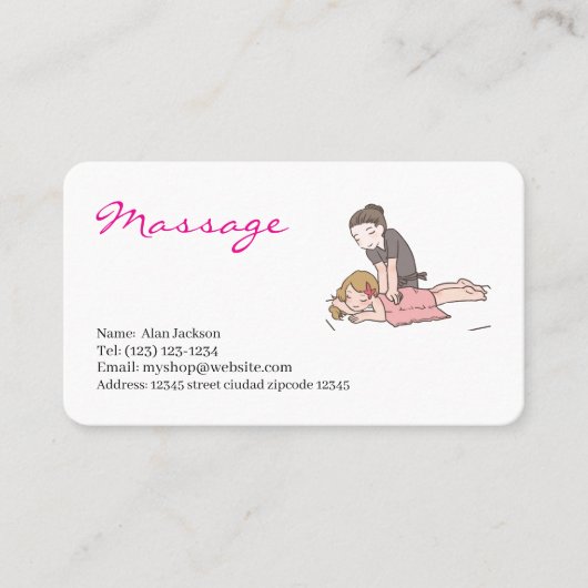 massage services editable business card visitenkarte (Vorderseite)