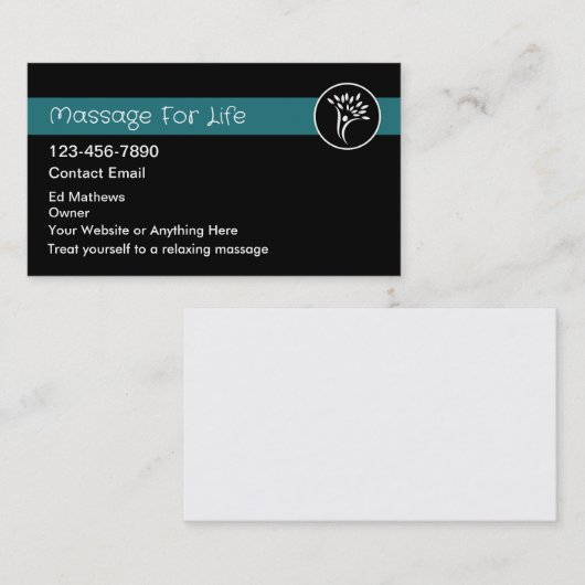 Massage Services Moderne, einfach Visitenkarte (Vorne/Hinten)