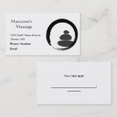 Massage-Steine und Enso Kreis Terminkarte (Vorne/Hinten)