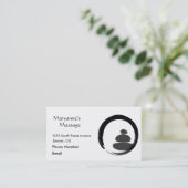 Massage-Steine und Enso Kreis Terminkarte (Stehend Vorderseite)