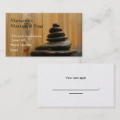 Massage-Steine und Holz Terminkarte (Vorne/Hinten)