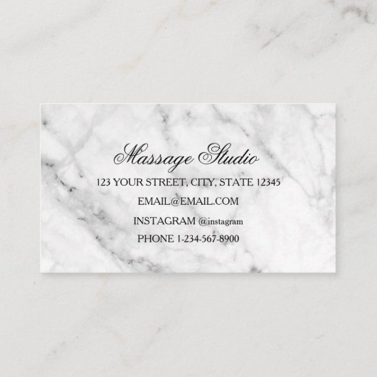 Massage Studio Visitenkarte (Rückseite)