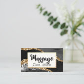 Massage Termin Erinnerung Gold Schwarzer Marmor Visitenkarte (Stehend Vorderseite)