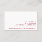 Massage-Text auf grünem Damast Visitenkarte (Rückseite)