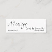 Massage-Text Mini Visitenkarte (Vorderseite)