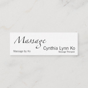 Massage-Text mit AMTA Mini Visitenkarte
