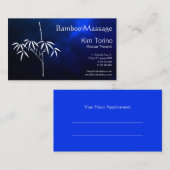 Massage-Therapeut Bamboo Dark Clouds Termin Visitenkarte (Vorne/Hinten)