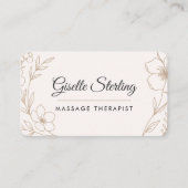 Massage-Therapeut Blumen QR-Code Professional Visitenkarte (Vorderseite)
