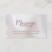 Massage Therapeut Blush Pink Script Visitenkarte (Rückseite)