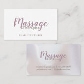 Massage Therapeut Blush Pink Script Visitenkarte (Vorne/Hinten)