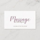 Massage Therapeut Blush Pink Script Visitenkarte (Vorderseite)