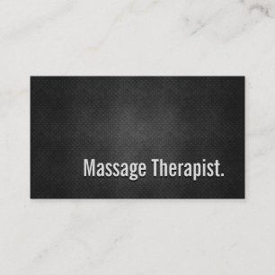 Massage Therapeut Cool Black Metal Einfachheit Visitenkarte