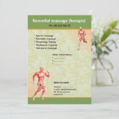 Massage-Therapeut Flyer-Vorlage  Einladung (Stehend Vorderseite)