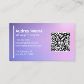 Massage-Therapeut Ganzheitliches Wohlbefinden QR-C Visitenkarte (Vorderseite)