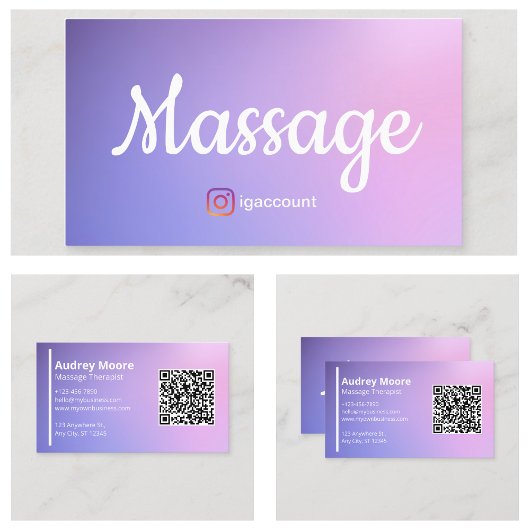 Massage-Therapeut Ganzheitliches Wohlbefinden QR-C Visitenkarte