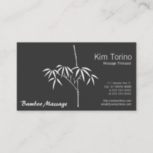 Massage Therapeut Garten Bambus Zen Visitenkarte