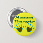 Massage-Therapeut-Herz übergibt Geschenke Button (Vorne & Hinten)