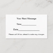 Massage-Therapeut Karten (Rückseite)