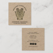 Massage Therapeut Körperarbeit Mehndi Henna Kraft Quadratische Visitenkarte (Vorne/Hinten)