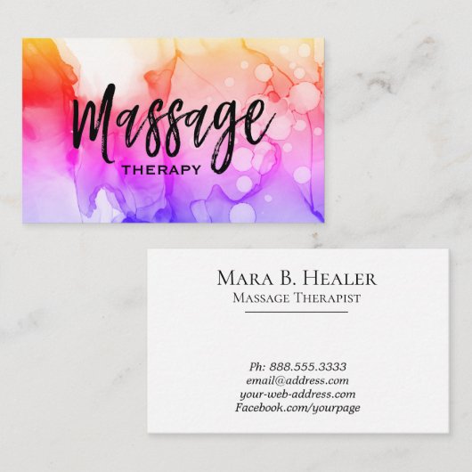**. Massage-Therapeut-Massage-Therapie-Aquarell Visitenkarte (Vorne/Hinten)