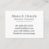 *~* Massage-Therapeut * Massage-Therapie-Aquarell Visitenkarte (Rückseite)