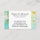 *~* Massage-Therapeut-modischer Schmutz-GoldTürkis Visitenkarte (Rückseite)
