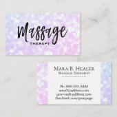 *~* Massage-Therapeut modisches PastellBokeh Visitenkarte (Vorne/Hinten)